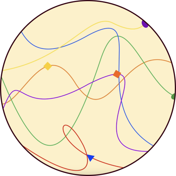 Vintage yellow background with colorful string running across it.