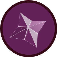 Translucent cootie catcher over purple background