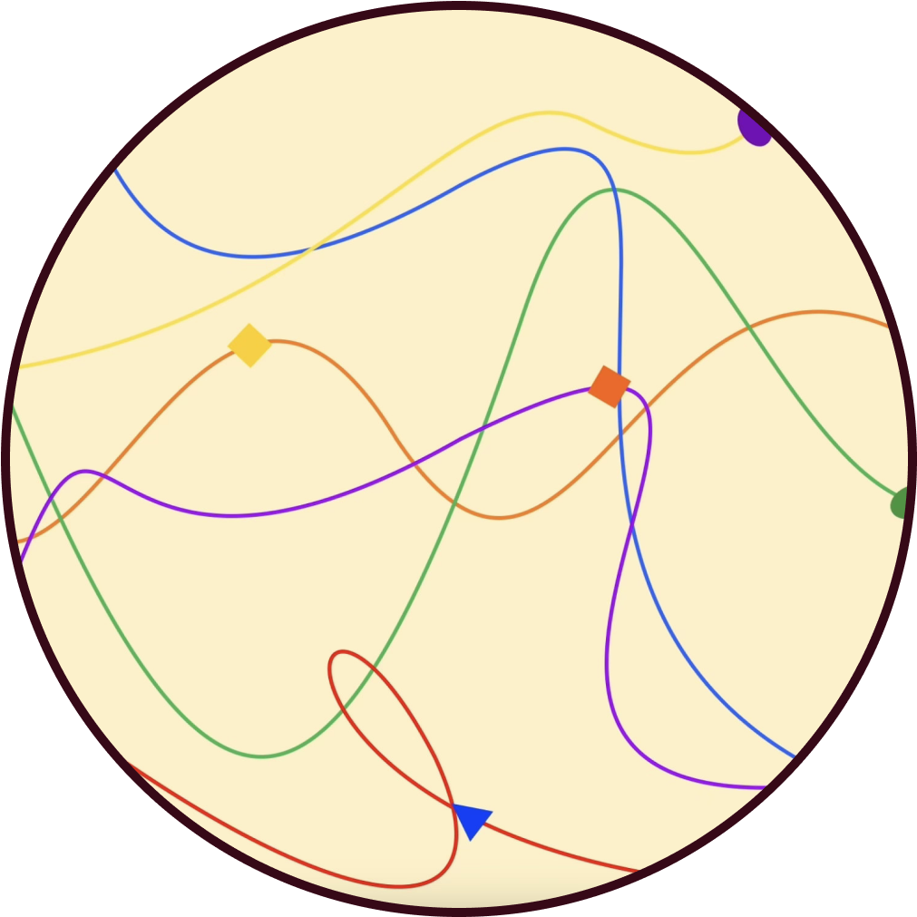 Vintage yellow background with colorful string running across it.