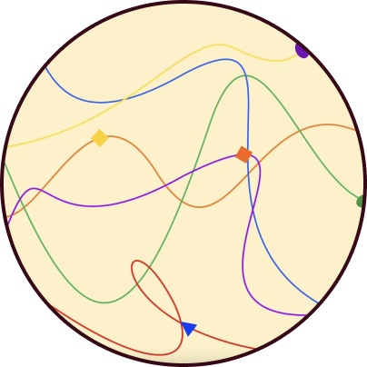 Vintage yellow background with colorful string running across it.